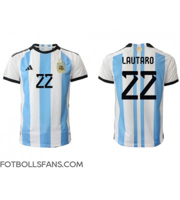 Argentina Lautaro Martinez #22 Replika Hemmatröja VM 2022 Kortärmad